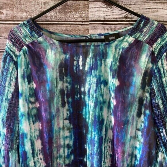 Messino Women's Semi-Sheer Multi-Colored Blouse Size XXL - Picture 3 of 12